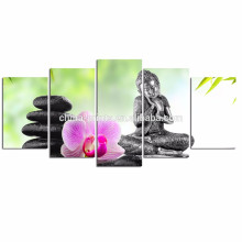 Art moderne / Peinture de Bouddha / Spa Stone Zen Art / Décorations murales Orchid Canvas Print